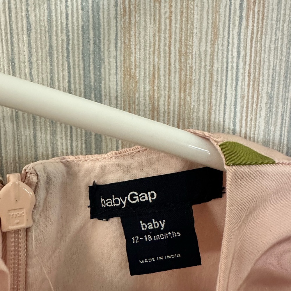 BabyGAP Pink and Green Flutter Sleeve Sundress - Picture 2 of 2